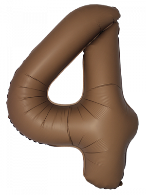Логотип «Шар (40''/102 см) Цифра, 4 Slim, Шоколад, Матовый, 1 шт. в уп.»