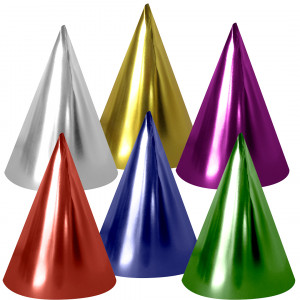 Логотип «Колпаки, Микс, Яркие цвета, Металлик, 16 см, 6 шт. в упак.»