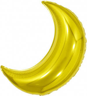 Логотип «Шар с клапаном (10''/25 см) Мини-фигура, Полумесяц, Золото, 1 шт.»