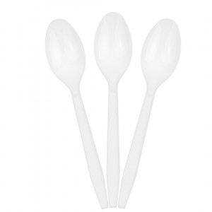 Логотип «Ложки, Белый, 15 см, 10 шт. в упак.»