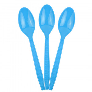Логотип «Ложки, Голубой, 15 см, 10 шт. в упак.»
