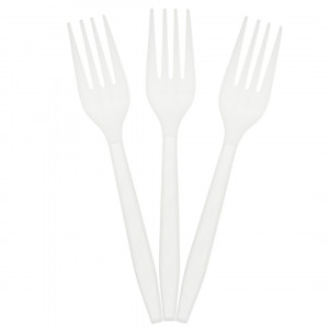 Логотип «Вилки, Белый, 15 см, 10 шт. в упак.»