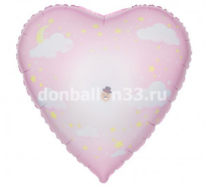 Логотип «Шар (30''/76 см) Сердце, На выписку, Розовый, 1 шт. в уп.»