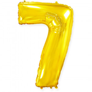 Логотип «Шар (40''/102 см) Цифра, 7, Золото, 1 шт. в уп.»