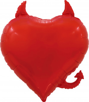 Логотип «Шар (30''/76 см) Сердце, Чертенок, Красный, 1 шт. в уп.»