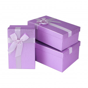 Логотип «Набор коробок Чудесный подарок, Сиреневый, 23*16*9,5 см, 3 шт. в упак.»