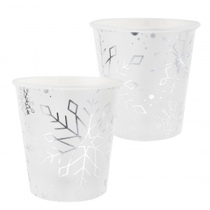 Логотип «Стаканы (250 мл) Снежинки, Металлик, 6 шт.»
