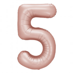 Логотип «Шар (40''/102 см) Цифра, 5, Винтажная роза, Сатин, 1 шт. в уп.»