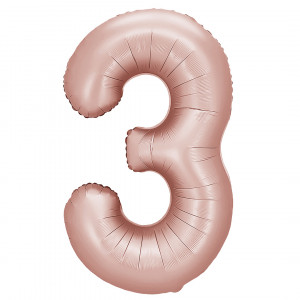 Логотип «Шар (40''/102 см) Цифра, 3, Винтажная роза, Сатин, 1 шт. в уп.»