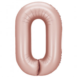 Логотип «Шар (40''/102 см) Цифра, 0, Винтажная роза, Сатин, 1 шт. в уп.»