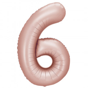 Логотип «Шар (40''/102 см) Цифра, 6, Винтажная роза, Сатин, 1 шт. в уп.»