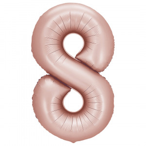 Логотип «Шар (40''/102 см) Цифра, 8, Винтажная роза, Сатин, 1 шт. в уп.»