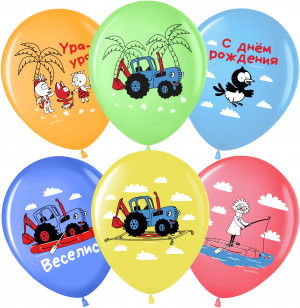 Логотип «Шар (12''/30 см) Синий трактор, Ассорти, пастель, 1 ст, 25 шт.»