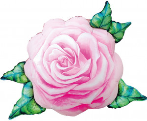 Логотип «Шар (32''/81 см) Цветок, Акварельная роза, Розовый, 1 шт. в уп.»