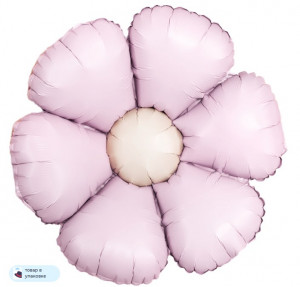 Логотип «Шар с клапаном (15''/38 см) Мини-цветок, Ромашка, Светло-розовый, Сатин, 5 шт. в уп.»