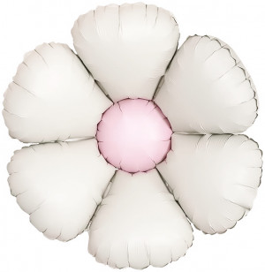 Логотип «Шар с клапаном (15''/38 см) Мини-цветок, Ромашка, Кремовый, Сатин, 5 шт. в уп.»