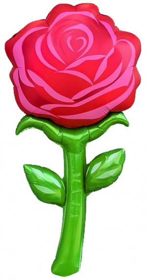 Логотип «Шар (53''/135 см) Цветок, Роза, Красный, 1 шт.»