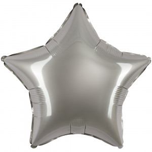 Логотип «Шар (18''/46 см) Звезда, Лунное Серебро, Матовый, 1 шт.»