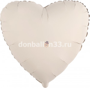 Логотип «Шар (18''/46 см) Сердце, Кремовый Латте, Матовый, 1 шт.»