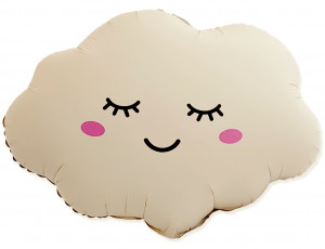 Логотип «Шар (27''/69 см) Фигура, Облако, Кремовый, Матовый, 1 шт.»