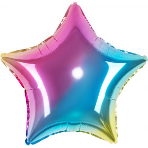 Логотип «Шар (18''/46 см) Звезда, Нежная радуга, Градиент, 1 шт.»