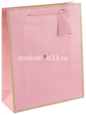 Логотип «Пакет подарочный, 210гр, Золотой кант, Дизайн №3, Розовый, 23*18*10 см, 1 шт.»